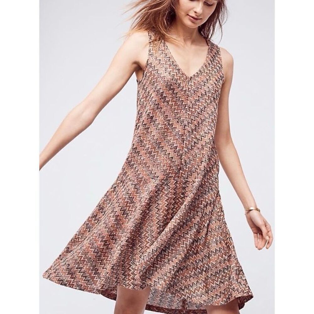 NEW Maeve by Anthropologie Women’s M Westwater Chevron Knit Dress